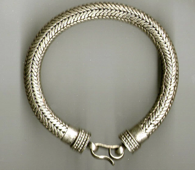 Collier Serpent En Argent Indien (bain D'argent Sur Laiton) - Longueur 52 Cm - 240g - Neuf Sans Boîte