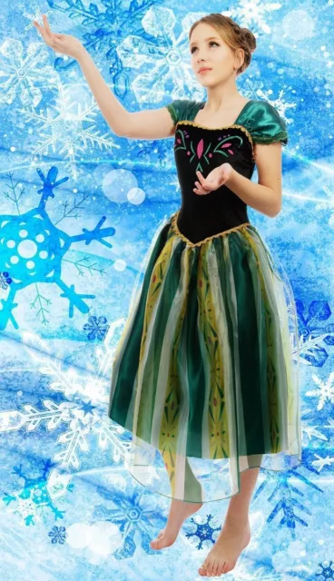 Adult Womens Frozen Queen Anna Costume Cosplay Party Gown Fancy Dress Outfit