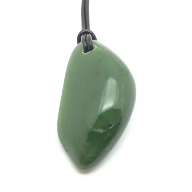 Siberian Jade Pebble Pendant Green Nephrite Jade Stone Necklace Siberia #85