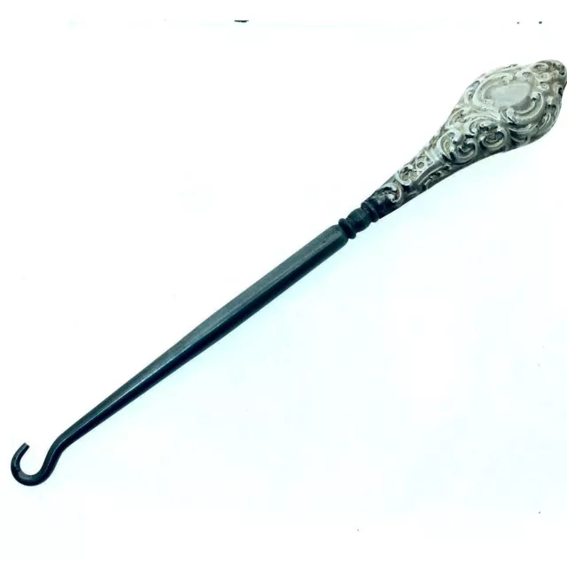 Sterling Silver 1915 Antique Handled Button Hook Hallmarked Chester 165mm