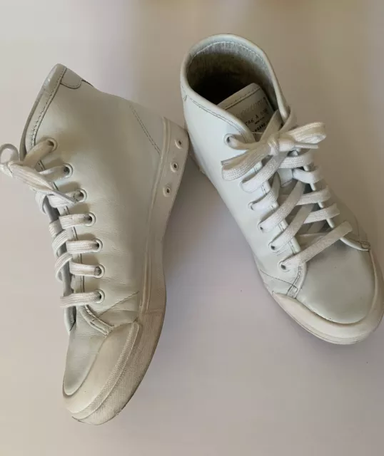 rag & bone Standard Issue White Leather high top sneaker Women Sz EU 36.5 US 6.5