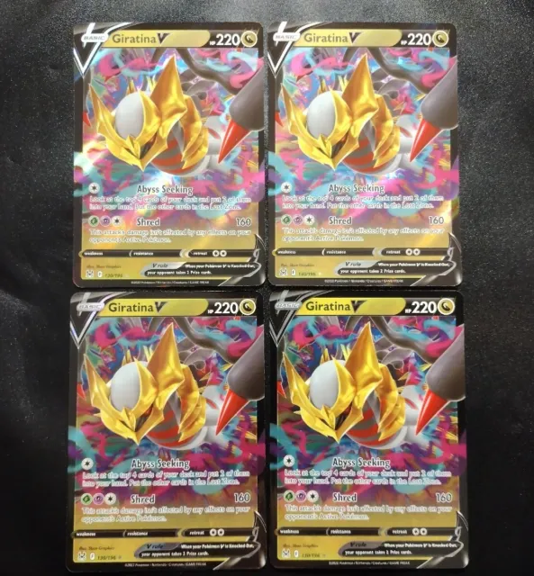 x4 Playset Giratina V 130/196 Lost Origin Full Art Ultra Rare Pokemon Card NM