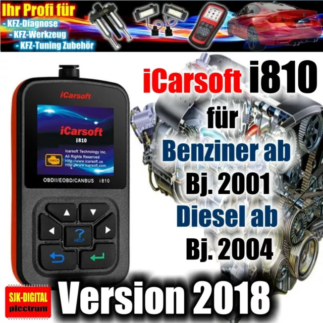 OBD2 iCarsoft i810 Diagnosegerät für Mercedes BMW VW GMC Ford Peugeot Hyundai