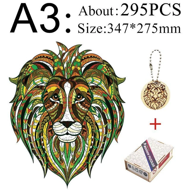 Lion Cartoon Shape Jigsaw Puzzle Children Educational Interactive Christmas Gift