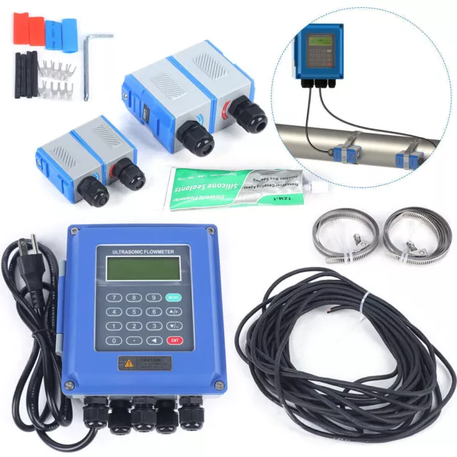 TUF-2000B Ultrasonic Flow Meter DN20-700mm Liquid Flowmeter +TM-1 & TS-2 Sensor