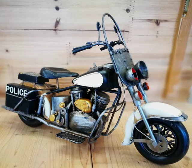 Bike Polizei Police XXL ca. 37 cm lang !!! Motorrad Blechmodell Deko Modell