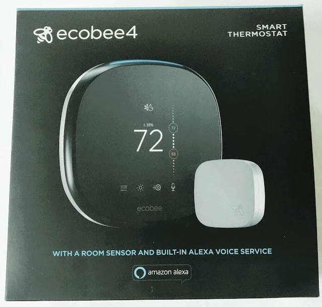 Open Box Ecobee Ecobee4 Smart WiFi Programmable Thermostat - Black: EB-STATE4-01