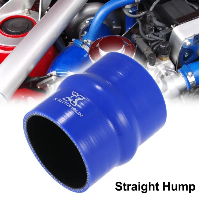 100mm Length 76mm Inner Dia Straight Hump Coupler Silicone Hose for Car Blue