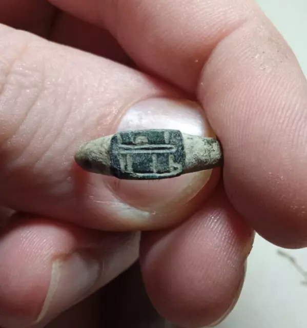fabuloso ANILLO DE BRONCE ARABE - AL-ANDALUS CON INSCRIPCION
