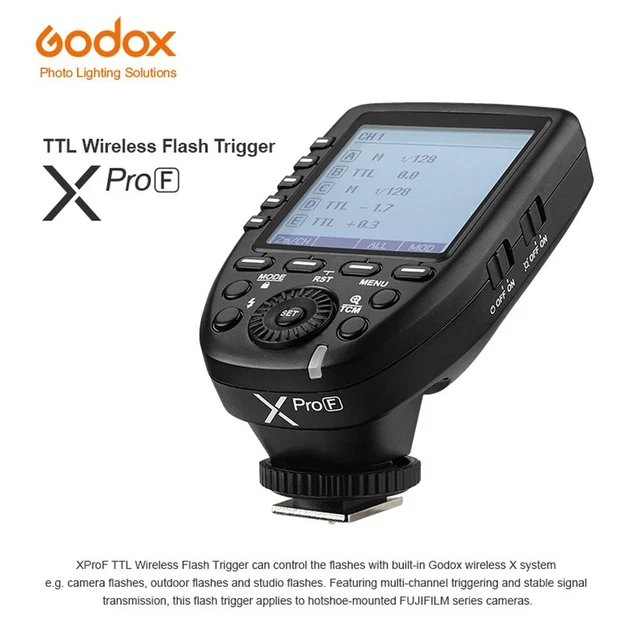 Disparador transmisor inalámbrico LCD grande GODOX XRPO-F 2.4G X TTL para Fujifilm