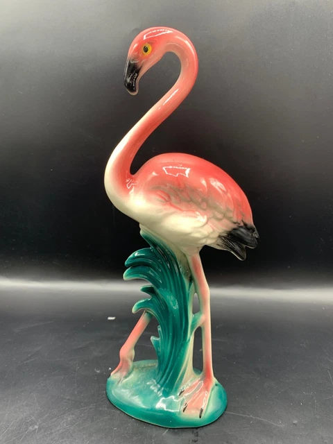 Vintage Pink Flamingo  Ceramic  Figurine  10 1/4"