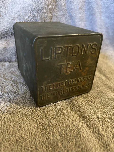 Vintage Lipton’s Tea Tin Advertising Kitchen Metal Tin