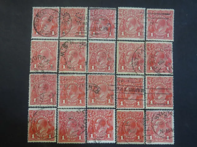 KGV Heads 1d Red Selection - 1 Page