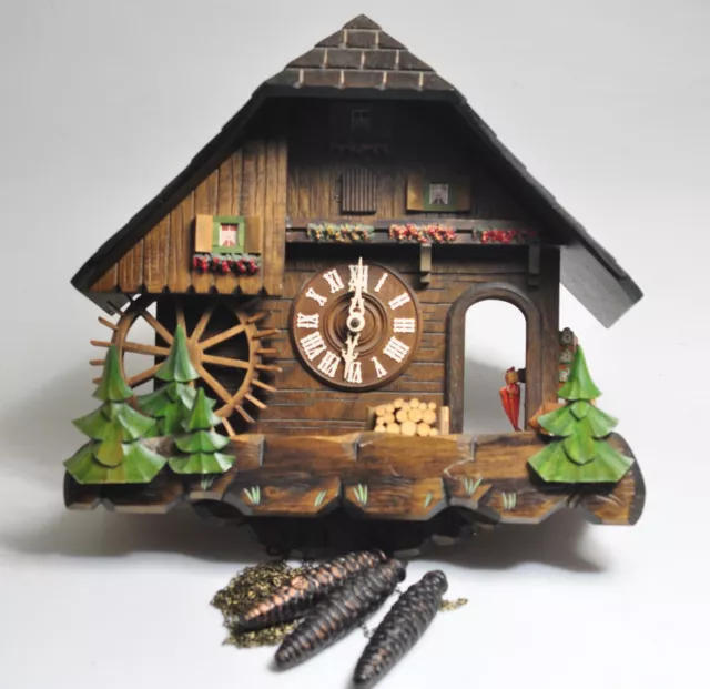 Vtg Swiss/German  Cuckoo Clock Musical 'Edelweiss'Don Frohliche Wanderer-2176-99