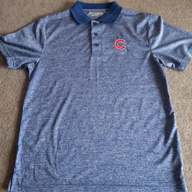 Chicago Cubs Polo Shirt Adult L Heathered Classic Logo MLB Baseball Men