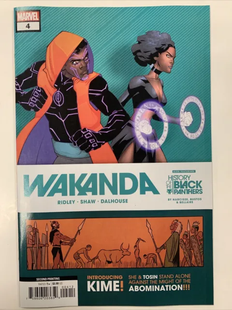 Wakanda #4 (Marvel, 2023) 2nd Print 1st Kime Origin Benhazin Shaw Bustos NM
