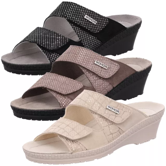 Rohde Mules Femmes Cuir Paillettes Effet Semelle Compensée Neustadt-50 1470