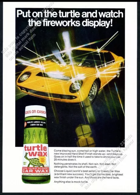 1972 Lamborghini Miura photo Turtle Wax vintage print ad