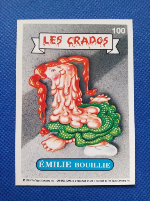 Les Crados / Carte numéro 100 en parfait état/ French Garbage Pail Kids.