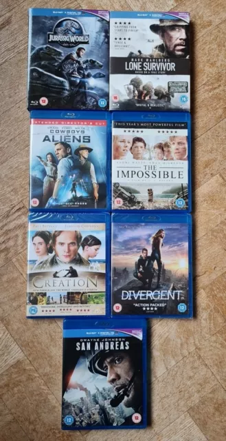 Blu Ray Disc Bundle Job Lot Of 7 (2 Brand New Sealed - Divergent & Creation)