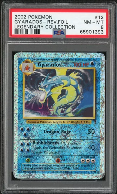 Gyarados Legendary Collection Reverse Holo PSA NM-MINT  #12 Super Clean Rare BGS