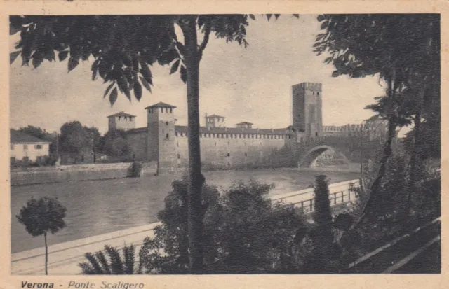 Cartolina *14 Verona Veneto Ponte Scaligero Formato Piccolo Viaggiata 1944