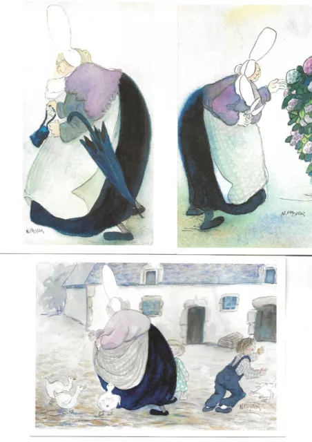 Lot de troid cartes postales éditions "les Siamoises" de Nicole Pastor