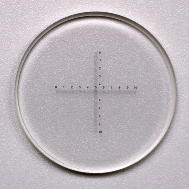 Micrometer Scale 22mm Optical Calibration Cross Ruler For Microscope Binoculars