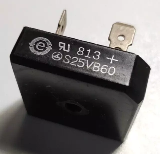 Raddrizzatore a ponte S25VB60, 600V, 25A, NUOVO (NOS)