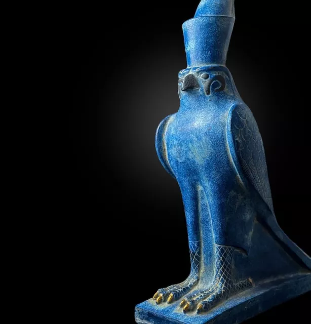 Egyptian God Horus Statue , Falcon Statuette from Ancient Egypt ( Lime stone )