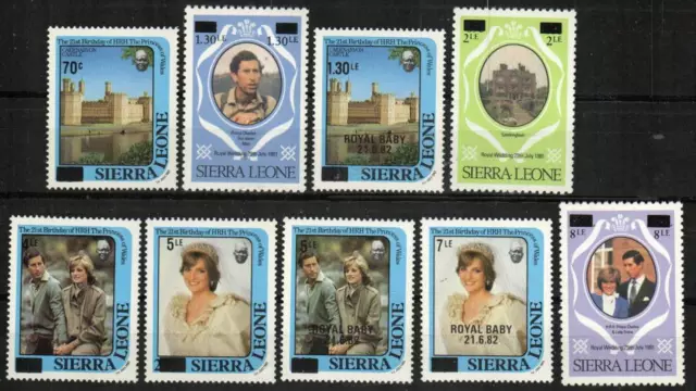 Sierra Leone Stamp 713-721  - Diana & Royal Wedding surcharges