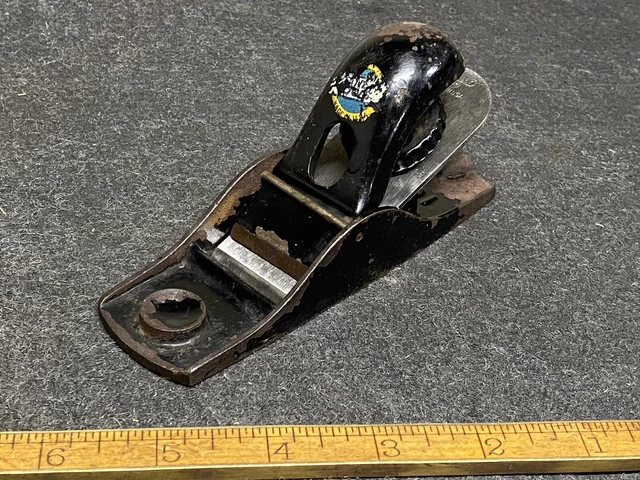 Vintage Stanley Sweetheart No. 102 Block Plane With Partial Label USA