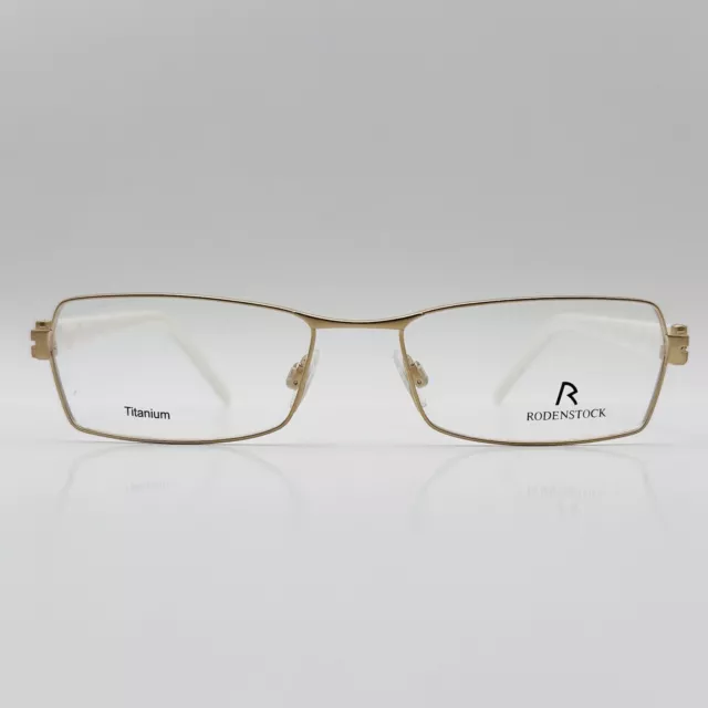 Rodenstock Lunettes Femme Carré Or Blanc Titane Mod. R 4838 B Neuf