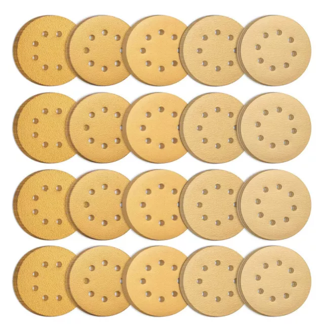 125MM SANDING DISCS 8 HOLE 5 INCH SATC HOOK AND LOOP 40 - 400 GRIT UK Stock