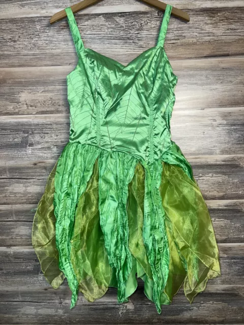 DISNEY DISGUISE FAIRIES Tinker Bell Green Dress ONLY Adult Costume Size ...