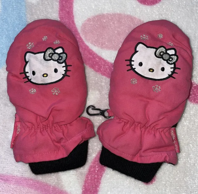 Hello Kitty H&M Mittens Winter Snow Gloves Youth Pink Size 3-4Y