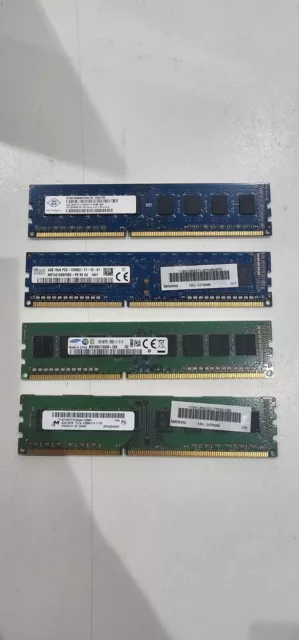 16GB (4x4GB) PC3-12800U Desktop Assorted RAM