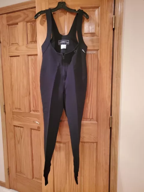 Obermeyer Ski Bib Stirrup Jumpsuit Size Women Size 10R Black Wool Nylon