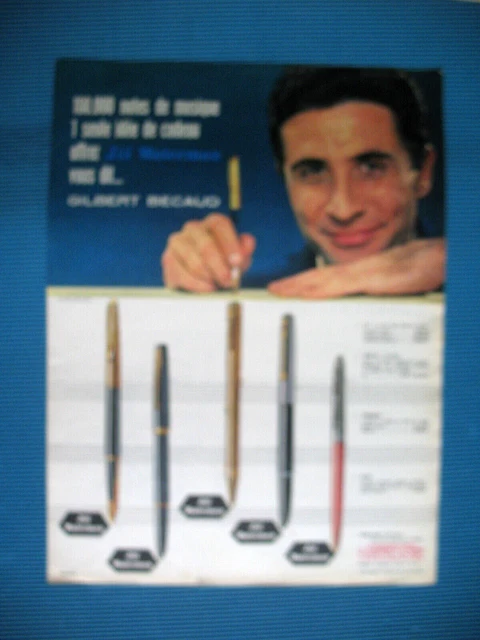 Publicite De Presse Jif Waterman Stylo Plume Stylo Bille Gilbert Becaud Ad 1961