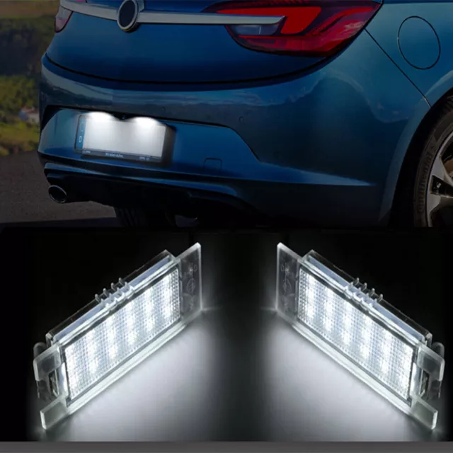 2x LED license plate lighting for Opel Adam Astra H J Corsa C D Meriva Vectra C