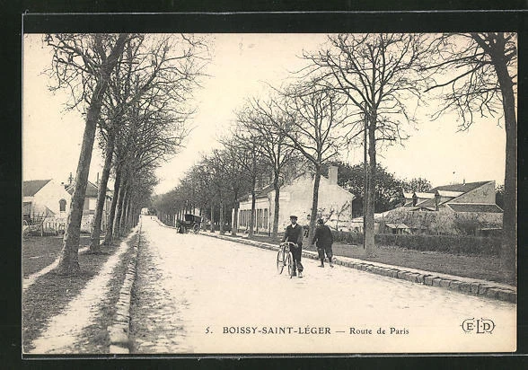 CPA Boissy-Saint-Lèger, Route de Paris, street view
