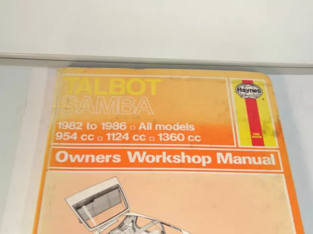 Talbot Samba All Models Haynes Owners Workshop Manual 1982-1986 USED CONDITION 2