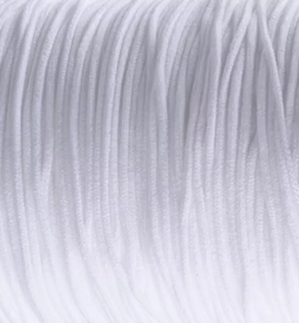 Lot de 20 mètres de fil Blanc 2mm cordon élastique stretch nylon mercerie *C247