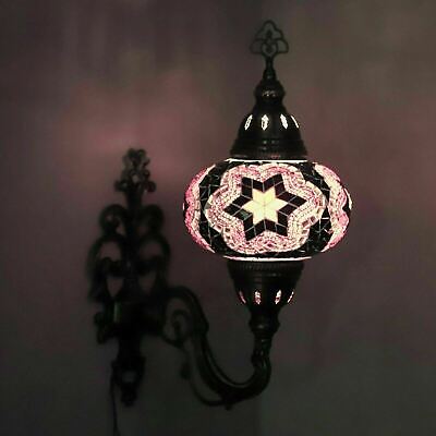 Lampe applique murale turque en mosaïque marocaine multicolore Tiffany grande 3