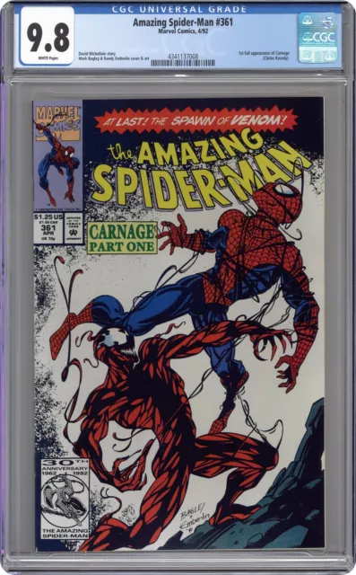 Amazing Spider-Man #361 1st Printing CGC 9.8 1992 4341137008 1st Carnage