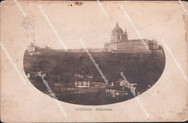 cm594 cartolina superga panorama torino piemonte