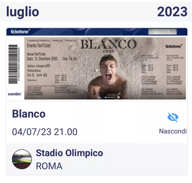 Biglietto concerto Blanco Prato Gold