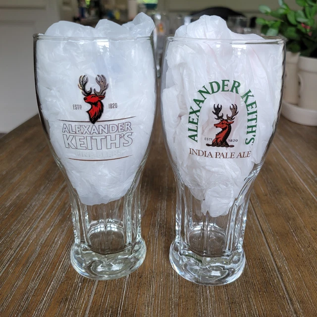 2 Alexander Keith's Fine Beers Est 1820 India Pale Ale Drinking Glasses 16 Oz.