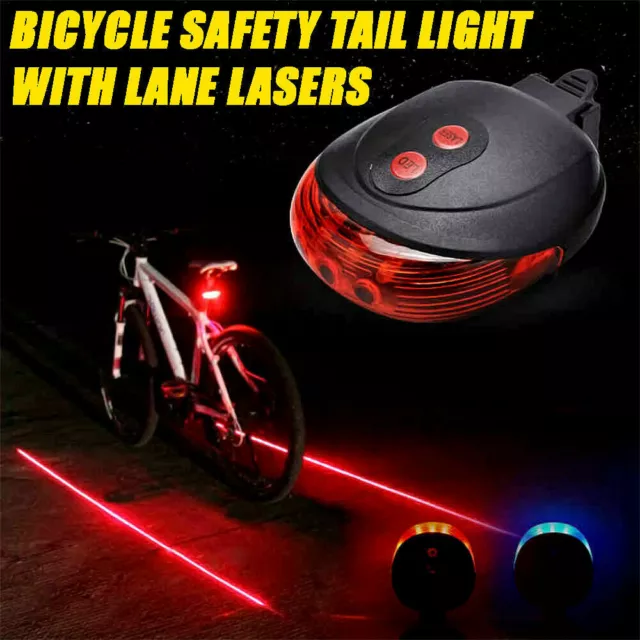 2 Laser 5 LED Rear Waterproof Cycling Bike Bicycle Tail Light Suits For Bicycle