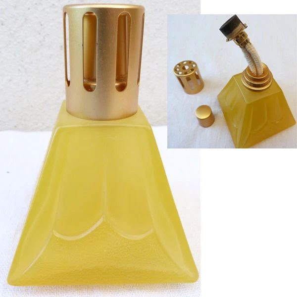 BELLE ANCIENNE LAMPE BERGER VERRE COULEUR AMBRE DIFFUSEUR BRONZE Collection Imgx1200 9553